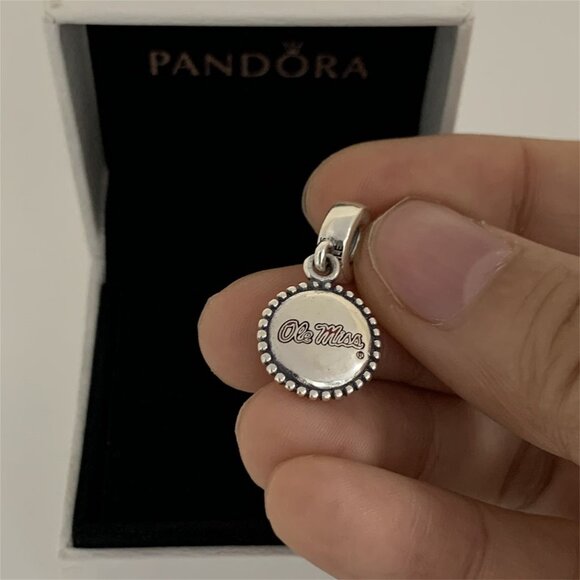 ✨🔥Pandora College Ole Miss Rebels Dangle Charm S925 Sterling silver - Picture 2 of 5